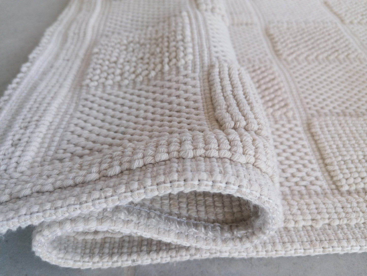 Natural Cotton Mediterranean Bath Mat Anti Slip  Recycled Cotton bath Mat 50x 80cm / 60 x 100cm 80x120cm